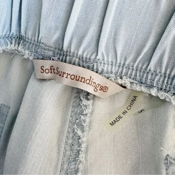 Soft Surroundings Chambray Jogger Drawstring Pants Size S - Picture 9 of 10